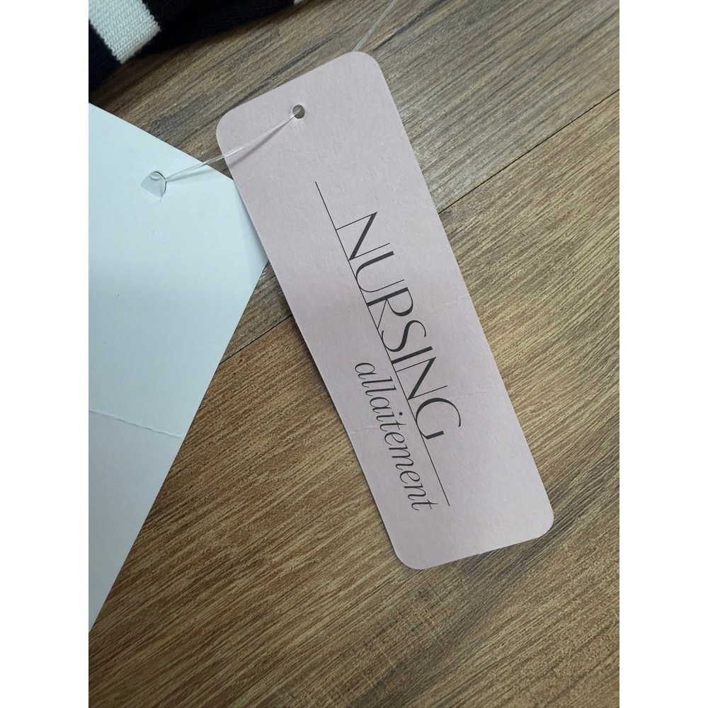 A Pea in the Pod Maternity Nursing Dress Black White Striped Comfy Stretch Size - Picture 8 of 10